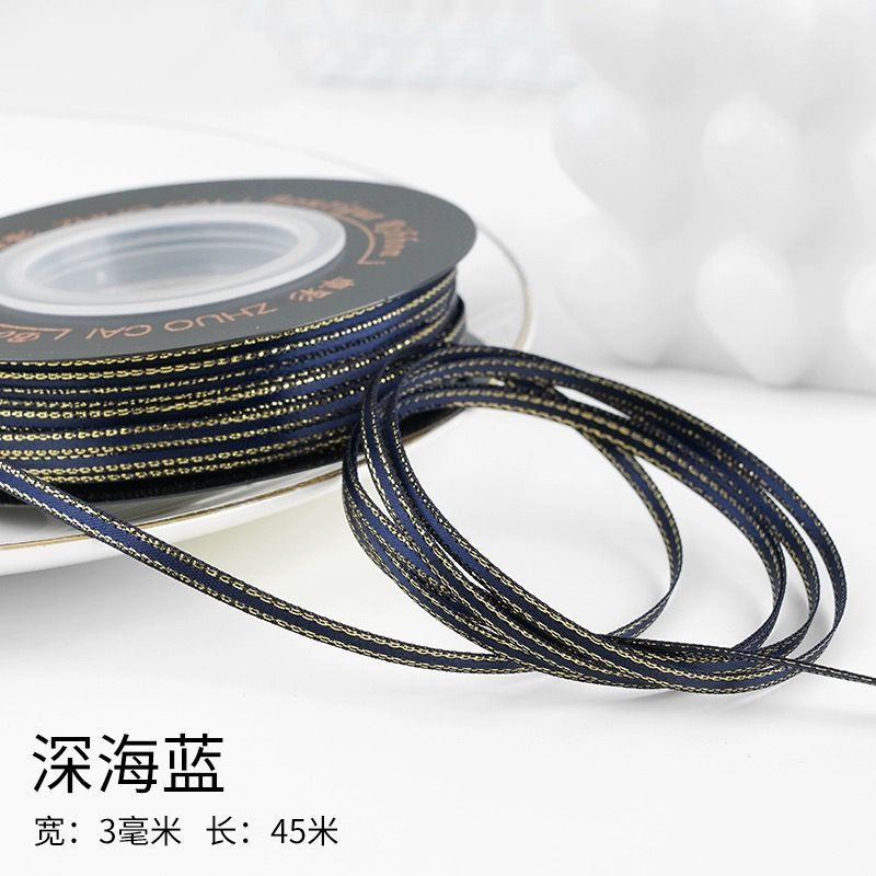 Bleu profond, 3 mm de largeur et 45 mètres.