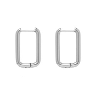 Joyería Minimalista de Moda, Aretes de Aro en Forma de U de Acero Inoxidable Chapados en Oro de 18K - Product Image 2