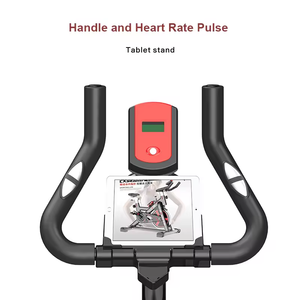 Bicicleta estática de acero de alta resistencia para ciclismo indoor con pantalla LCD (tiempo y frecuencia cardíaca), volante de inercia de 6 kg, magnética, para uso doméstico. - Product Image 4