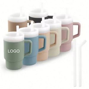 Vaso de Silicona para Bebés con Logotipo Personalizado, en Oferta, Adorable Mini Vaso con 2 Pajitas, de Buena Calidad, para Niños Pequeños - Product Image 1