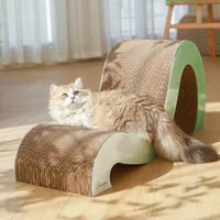 Lit pour chat en carton ondulé ergonomique de taille XL, grattoir pour chat en forme de S minimaliste du Vietnam