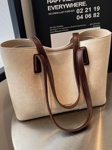 2026 Spring Summer Color Block Large Capacity Tote <b>Bag</b> For Women Premium Texture Casual ingle Shoulder Handbag - Product Image 1