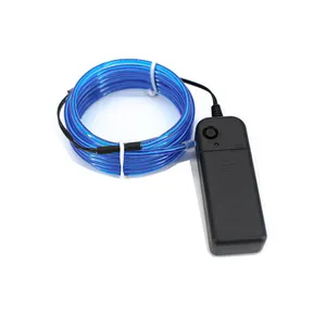 5mm Dia EL Wire Kit Cuttable Neon LED Rope DIY Electroluminescent Wire with AA Battery Case 3 Meter Long