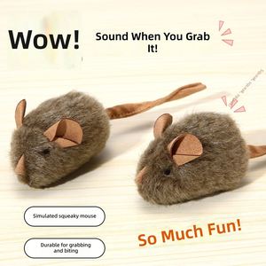 Jouet à mâcher pour chats en peluche réaliste avec son d'induction automatique intelligent et couineur - Écologique et auto-entretenant - Product Image 2