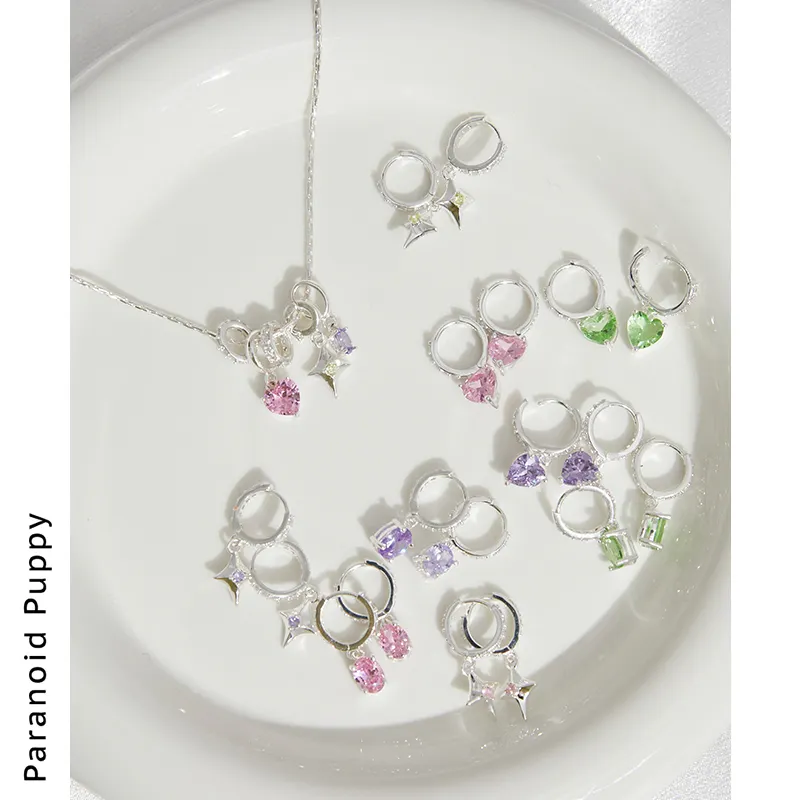 Original DIY Detachable Pendant Star Heart Multicolor Niche Design Collarbone Chain Necklace for Women Gift Party Jewelry
