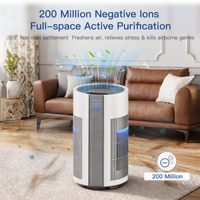 Désodorisant d'air pour la maison en gros avec ioniseur de haute qualité, stérilisation UV, filtre HEPA, purificateurs d'air Tuya pour animaux de compagnie (en option)