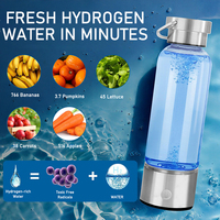 Meilleure vente 420ml USB Portable verre verres hydrogène générateur d'eau alcaline fabricant eau ioniseur bouteille