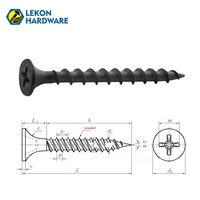 LEKON Juego de tornillos para muebles al por mayor, kit de tornillos surtidos negros autorroscantes y de perforación, caja de tornillos para madera y aglomerado