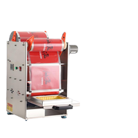 Machine d'emballage et de thermoscellage semi-automatique pour supermarchés commerciaux, pour applications de film de protection et de boissons