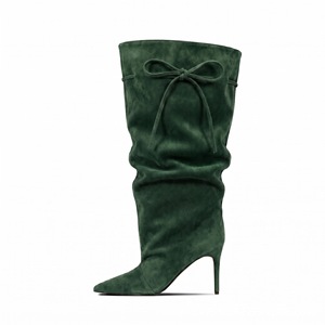 Nouvelles <span class=keywords><strong>Bottes</strong></span> Mi-<span class=keywords><strong>Mollet</strong></span> en Daim 2026, Style Ample, avec Nœud et Bout Pointu, Talon Aiguille pour Femme, Idéales pour Rendez-vous, Fêtes et Dîners, Chaussures Tendance - Product Image 5