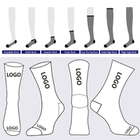 Chaussettes de sport de haute qualité, conception personnalisée OEM, respirantes, avec coussinets, compression, hauteur genou, pour le football et le basketball