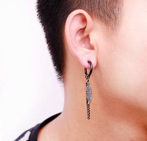 Haute qualité boucles <span class=keywords><strong>d</strong></span>'oreilles gland bijoux <span class=keywords><strong>plume</strong></span> boucles <span class=keywords><strong>d</strong></span>'oreilles pour hommes - Product Image 4