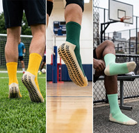 Chaussettes de football mi-mollet pour hommes, antidérapantes, avec semelle en tissu éponge, épaisses, résistantes à l'usure, pour l'entraînement, toutes saisons