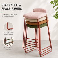 Chaise de bar empilable moderne de Source Factory, tabouret à cadre métallique haute densité peu encombrant, fabricant de meubles OEM ODM, vente en gros