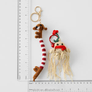 Pendentif en crochet fait main, motif Teckel, feuille de pomelo et ginseng, objet décoratif, fleur artificielle - Product Image 5