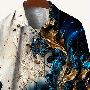 Áo sơ mi nam thời trang in họa tiết thiết kế đặc biệt tay dài phong cách đường phố áo sơ mi rộng rãi thường ngày dành cho nam - Product Image 3