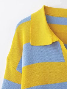 TAOP&ZA Nouvelle Collection Printemps 2026 – <span class=keywords><strong>Pull</strong></span> en Maille Rayé Color-block Ample, Tendance et Polyvalent 5536218 - Product Image 4