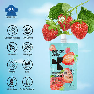Vegan şekersiz kollajen Konjac jöle aperatifler düşük kalorili meyveli çilek lezzet çanta içinde paketlenmiş - Product Image 2
