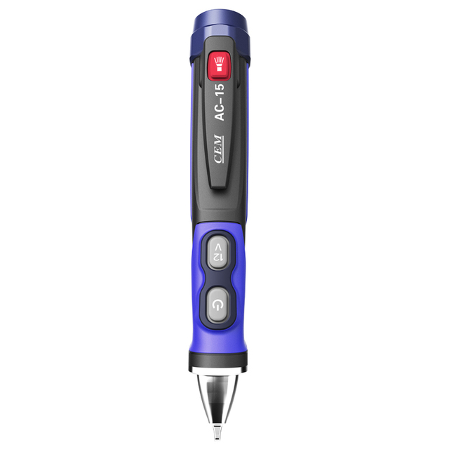 CEM AC-15EX Non-Contact AC Voltage Detectors With High Power Rear Flashlight CAT IV 1000V, IP67 Water Proof & 2m Drop-Proof