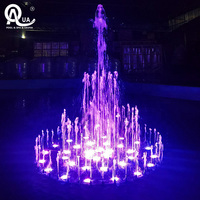 Fontaine d'extérieur personnalisée, résistante aux intempéries, durable, décorative, avec éclairage LED musical et dansant de haute qualité Water Crown