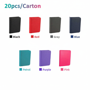 Album à fermeture éclair en cuir PU à 4 pochettes pour cartes de visite, idéal pour collectionner les cartes de sport et de jeux TCG - Product Image 2