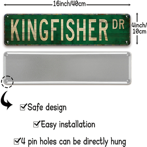 Ensemble de plaques métalliques de style panneau de rue sur <span class=keywords><strong>le</strong></span> thème de la pêche vintage - Product Image 5