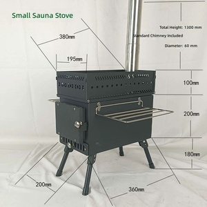 Poêle <span class=keywords><strong>de</strong></span> camping portable, chauffage pliable à bois avec support latéral, réchaud <span class=keywords><strong>de</strong></span> cuisson 2-<span class=keywords><strong>en</strong></span>-1 <span class=keywords><strong>en</strong></span> acier inoxydable pour la randonnée et le camping <span class=keywords><strong>en</strong></span> sac à dos - Product Image 2