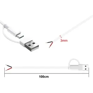 2 In 1 Usb C Usb A Male To Open Diy Cable 1m/3.3ft