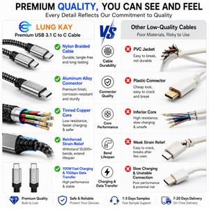<span class=keywords><strong>Cable</strong></span> <span class=keywords><strong>USB</strong></span> <span class=keywords><strong>3.1</strong></span> Tipo C a Tipo C de 100W PD <span class=keywords><strong>3.1</strong></span>, 10Gbps, 4K 60Hz, con Chip E-Marker, <span class=keywords><strong>Cable</strong></span> de Datos Industrial para Estaciones de Trabajo Profesionales - Product Image 2