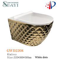 SDAYI luxe en céramique or et noir commode électrolytique chaise de toilette musulman une pièce tenture murale toilette