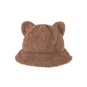 Nuevo Gorro de Pescador para Mujer, Cálido, con Diseño de Oso, para Otoño e Invierno, Gorro de Felpa Grueso para Exteriores - Product Image 3