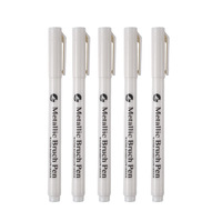 Marqueurs d'art à pointe fine en acrylique, stylos à tirage permanent or/argenté pour peinture, ensemble de pneus en cuir métallisé, emballage inclus