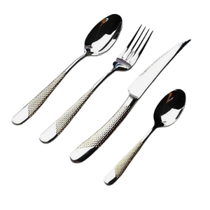 การออกแบบที่ตอกค้อนจับชุด Flatware โรงแรมโต๊ะในครัวตกแต่งช้อนส้อมช้อนส้อมรอยัลดูการใช้งานจัดเลี้ยงของโรงแรม - Product Image 3