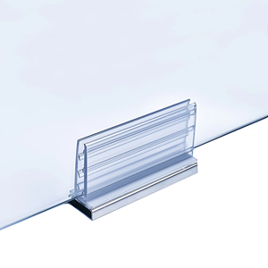 Super Grip Right Angle Hinged (flexible) Sign and Ticket Holder with <b>Adhesive</b> Pad for Aisle Blades - Product Image 2