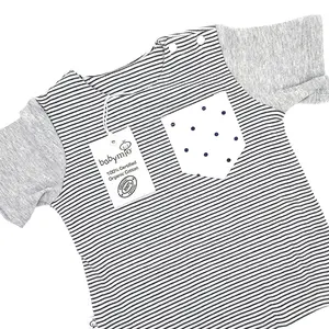Babymio定制婴儿t恤100% 棉有机新生儿t恤学步短袖儿童