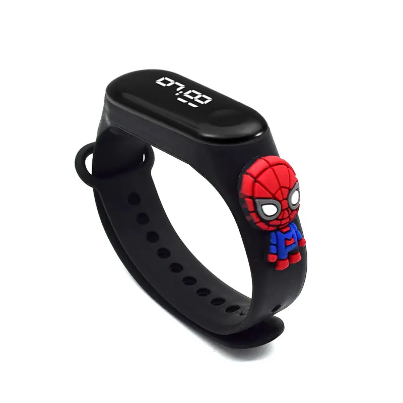Relógio digital M7 Kids com led super-herói Spiderman, pulseira de ponto animal Mi Kids, relógio digital infantil com relógio para crianças