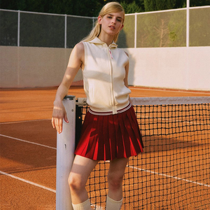 Conjunto de Tenis <span class=keywords><strong>con</strong></span> Logotipo Bordado Personalizado, Sudadera Corta de Pickleball, Camisetas <span class=keywords><strong>con</strong></span> <span class=keywords><strong>Capucha</strong></span>, Tops, Suéter de Punto para <span class=keywords><strong>Mujer</strong></span>, Fabricante de Ropa de Tenis - Product Image 3