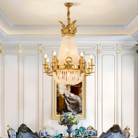 Lustre européen en cuivre pour église, hôtel, salle de banquet, lustre de luxe italien, cristal, duplex, escalier
