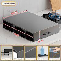 Plaque de protection pour cuisinière à gaz en acier inoxydable, résistante aux hautes températures, support de rangement de cuisine portable et étanche