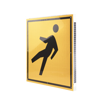 Panneaux de signalisation routière solaires personnalisés en arabe avec lumières clignotantes, taille 600 mm, signalisation routière solaire hexagonale à LED
