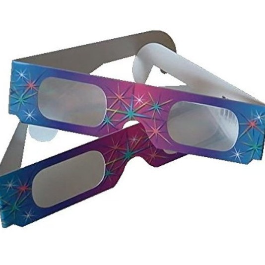 Disposable Customizable Paper 3D Linear Polarized Glasses Fireworks Diffraction Light Separation