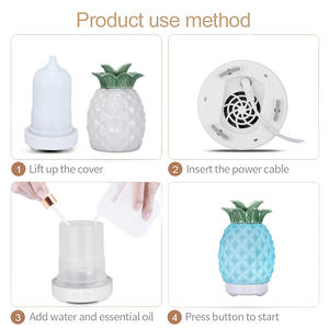 Diffuseur d'arômes en céramique ananas 100 ml, humidificateur pour la maison, moins de 10 mètres carrés, électrique avec fonction de minuterie - Product Image 3