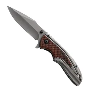 Cuchillo de bolsillo táctico de supervivencia para acampar plegable de alta calidad, hoja plegable portátil con mango de madera para exteriores para uso Industrial - Product Image 1