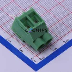 KF635-6.35-2P Screw Terminal Block Through hole Component (THT),P=6.35mm Connector 1x2P 6.35mm Green Through Hole - Product Image 1