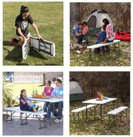Mesa Plegable de Plástico HDPE Blanca Económica al Por Mayor para Uso en Exteriores, Restaurantes, Fiestas y Jardines