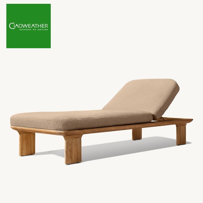 Contemporary Teak Sun Lounger for Hotel
