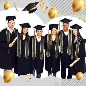 Personalizado al por mayor de La Universidad de soltero graduación bata gorra trajes de graduación americana azul vestido de graduación con sombrero y borla - Product Image 4