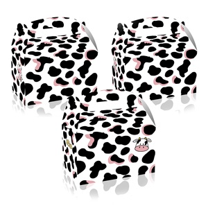 Lot de 12 boîtes <span class=keywords><strong>à</strong></span> friandises <span class=keywords><strong>à</strong></span> imprimé vache rose boîtes <span class=keywords><strong>à</strong></span> bonbons pour <span class=keywords><strong>animaux</strong></span> de ferme boîtes <span class=keywords><strong>à</strong></span> bonbons pour décoration de fête d'anniversaire sur le thème de la vache d'élevage - Product Image 3