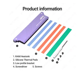 jeyi RAM Cooler 5V ARGB Glowing memory shell Cooling Vest Colorful Light Changes Aluminum Radiator Desktop RAM Heatsink