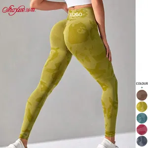Praktischer Schlussverkauf sexy Tarnbekleidung Hersteller hohe Taille Bauchtkontrolle Yoga enge Leggins Gesäßstraffungshose